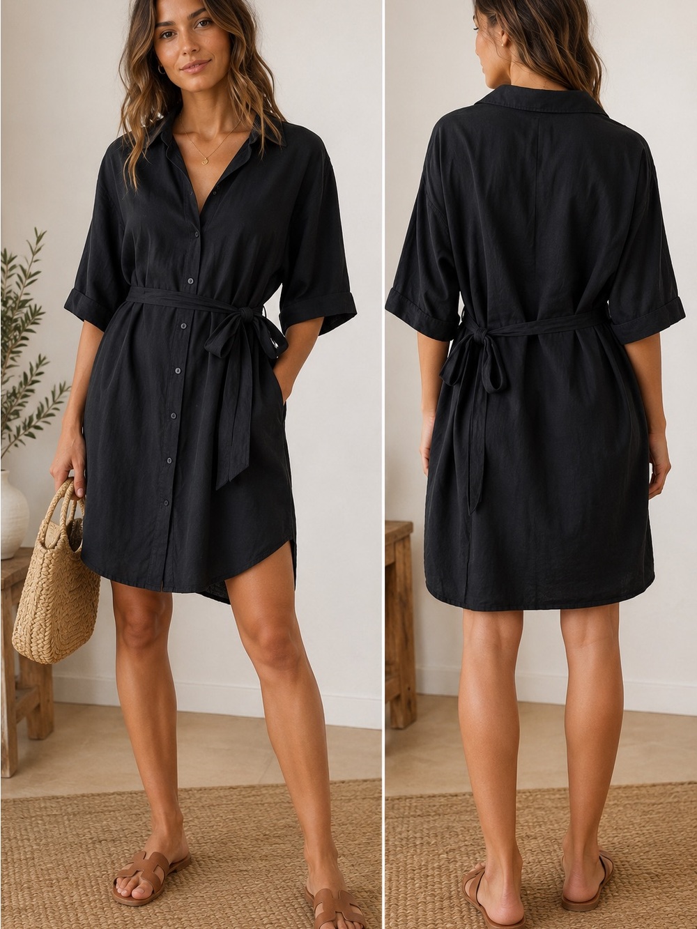 lululemon Black Tie waist dress
